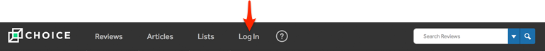 menu bar location for create account link